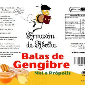 Bala de Própolis com Mel e Gengibre 38g